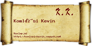 Komlósi Kevin névjegykártya